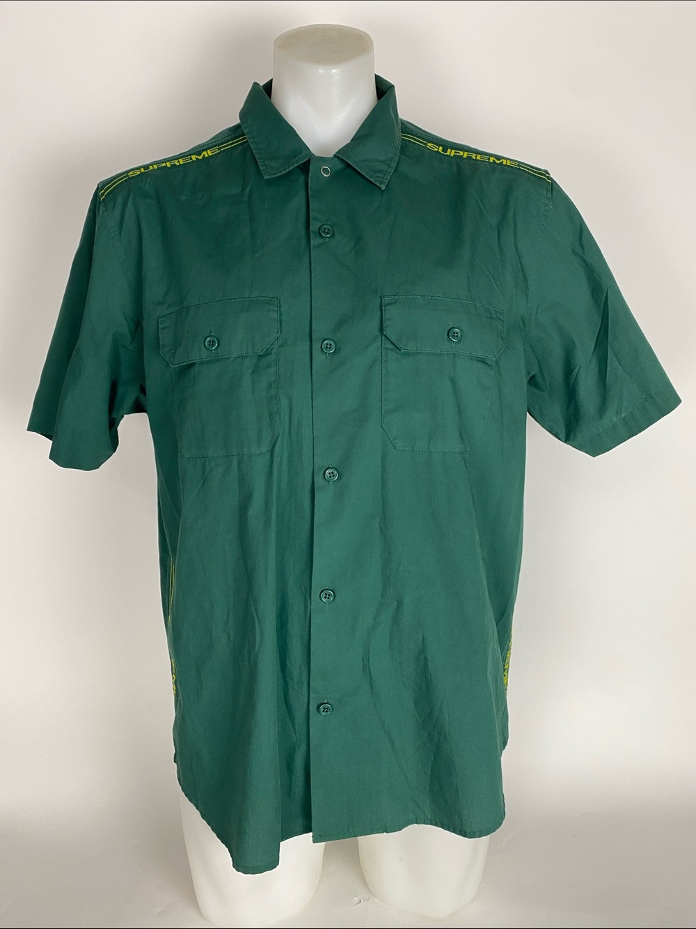 Supreme Green logo rib work shirt Men’s Size large